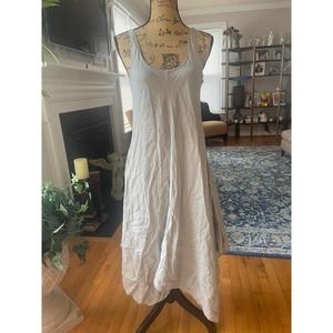 EILEEN FISHER LIGHT GRAY SYMETRIC HEM LINEN DRESS SIZE PS (DR500